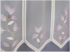 1 Meter Scheibengardine Gardine 45cm Hoch Blume Lila. Kurzgardine, Paneaux, 