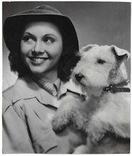 Hertha Feiler mit Hund Terrier Bavaria - Film  orig. Pressefoto