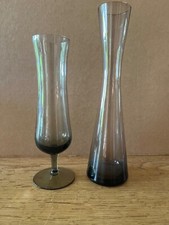 Antik Vase Glasvase Konvolut Turmalin Rauchglas 50er 60er Jahre Ära Wagenfeld