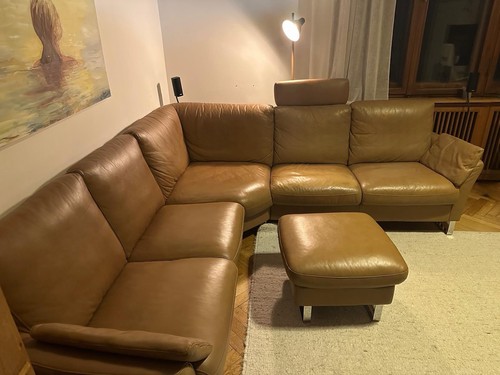 Ecksofa ledersofa braun - ecksofa,