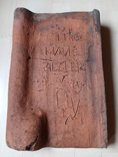 Feierabendziegel , IHS Hans Ziegler, von 1649, Krempziegel, wohl Kronach,  