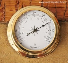 Hygrometer im Bullauge Ø ca. 14,5 cm Messing