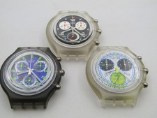 3er-SET, SWATCH AQUA-CHRONO-UHREN ALS MAGNET (M400) / SUPER GESCHENK FÜR SAMMLER