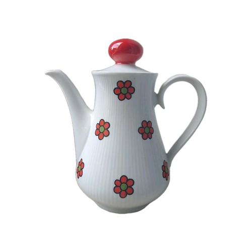 Kaffeekanne mit roten blumen - mit,