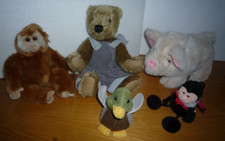 5 Plüschtiere Bär Affe