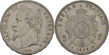 Frankreich 5 Francs 1868 BB