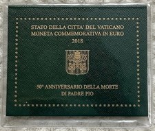 Vatikan 2-Euro Gedenkmünze 2018 - 50. Todestag von Pater Pio im Folder