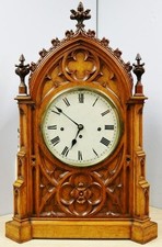 Antike englische Dreifachsicherung 8 Glocken musikalische Kathedrale Halterung Uhr Wandhalterung