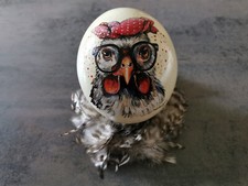Straußenei handbemalt ,,Crazy Chicken``