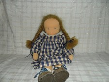Stoffpuppe Waldorf Puppe Mädchen Zöpfe Handarbeit 42 cm