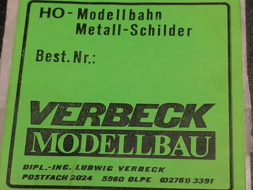 Verbeck lok schilder - h0,