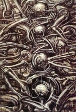 HR Giger Biomechanischer Kunstdruck | Dark Sci-Fi Wandposter | Gothic Dekor T345