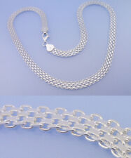 Echt 925 Sterling Silber Collierkette Kette 6 mm Breite 42 - 45 cm Länge Glamour