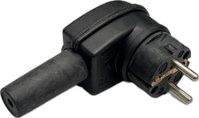 Kopp 178216054 Schuko-Stecker, Gummi, abgewinkelt, schwarz 2-polig