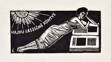 Exlibris Hajdu Laszlone Könyve bookplate ex-libris Hungary Ungarn Bela Stettner