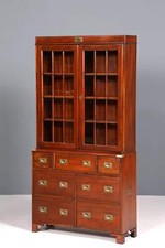 Wunderschöner Maritimer Vitrinenschrank Englischer Schrank echt Holz Bibliothek