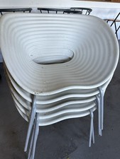 5 Stück Tom Vac Stuhl von Vitra, Designklassiker in weiß
