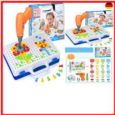 Elektrische Bohrmaschine | Kreatives Steckspiel | Lernspielzeug für Kinder