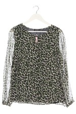 MORE & MORE Langarm-Bluse Damen Bluse Gr. DE 38 weiß-schwarz-grün Casual-Look