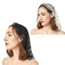 Lace rose veil head - veil, scarf