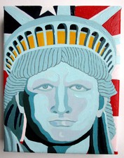JOHN SUCHY **** LADY LIBERTY / MIXED MEDIA **** HANDSIGNIERT COA ! TOP AUKTION !