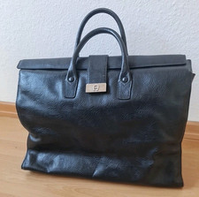 Vintage Aigner Businesstasche, Aktentasche, Bürotasche, schwarz, Leder