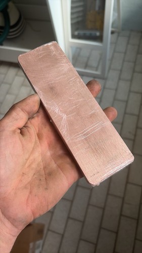 Kupferbarren 1kg gebürstet - ca,