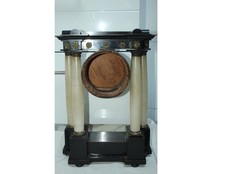 03Yc)  Biedermeier Holz Uhrengehäuse Wieneruhr Hausuhr Tischuhr um 1830