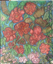 ::ÖLGEMÄLDE BLÜHENDE ROSEN