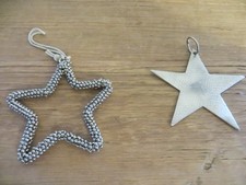 2 x Weihnachtsanhänger Christbaumschmuck Stern Metall  8 cm