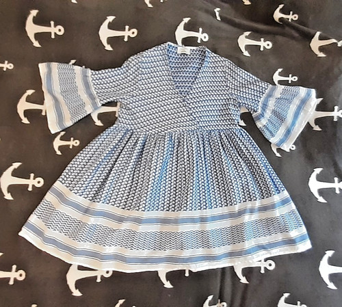 Kleid blau weiß größe - kleid, von