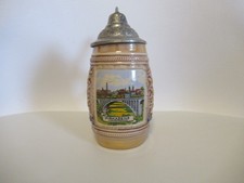 Kleiner Bierkrug mit Zinndeckel von Pirmasens