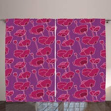 Blumen Rustikale Gardine Mohnblumen Blume und Bud Motive