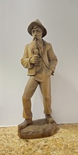 Holzfigur, geschnitzt Handarbeit, ca 53cm, Pfeifenraucher, Jäger, Wanderer