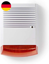 Dummy Sicherheits Sirene - IP44 - Batteriebetrieben - Aussenbereich - Orange/Wei