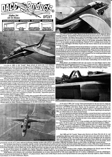 Daco d7217 dassault alpha - d7217,