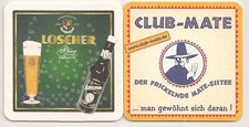 Loscher / Club-Mate - Bierdeckel "schwarze Flasche"