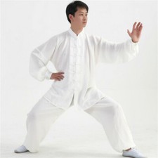 Unisex Kung Fu Kostüm Tai Chi Anzug Baumwolle Leinen Hemd & Hose Wushu Uniform