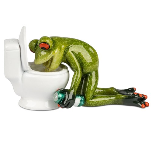 Dekofigur frosch vor toilette - frosch,