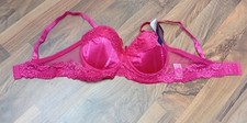 Pinker Bügel BH Satin Spitze