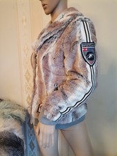Edel SPORTALM Plüschmantel Mantel JACKE Jacket PLÜSCH TEDDY GR 36 S PELZ Webpelz