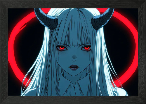 Anime demon girl gerahmtes - anime,