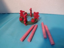 kleiner Adventskranz aus Holz incl. 4 Kerzen