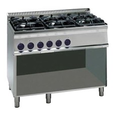 Power Gasherd Edelstahl sechs