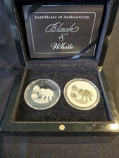 Feinsilber Münzen 2 oz Silber Somalia Black and White Elephant