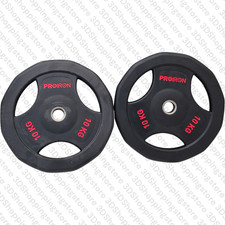 Proiron Hantelscheibe 2x 10 kg, Hantelscheibe gummiert Gusseisen