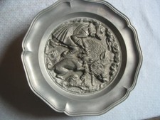 Zier-Wand-Teller, Metall – Zinn, mit Motiv, Jagdszene