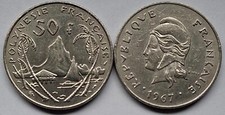 Französisch Polynesien/Tahiti 50 Francs 1967, Nickel