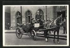 Alt-Frankfurt, Letzte Pferde-Droschke 1930, Stadttyp, Ansichtskarte 