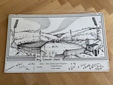 DDR-Fußball-Oberliga Wismut Aue Rarität Wandbild Grafik Stadion